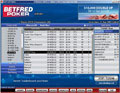 Screenshot BetFred Poker lobby