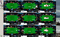 Screenshot Full Tilt Poker: 9 resized tables on 30 inch monitor